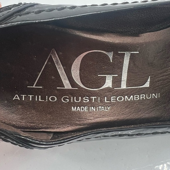 Attilio Giusti Leombruni Black Patent Leather Heels Size 37 Women’s - Picture 9 of 10